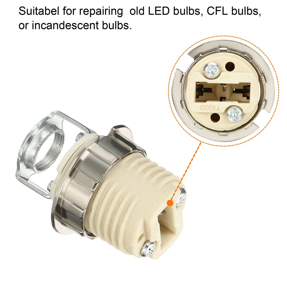 G9 Light Base Socket, 4 Pack Lamp Holder Base with Socket Ring Removal Tool