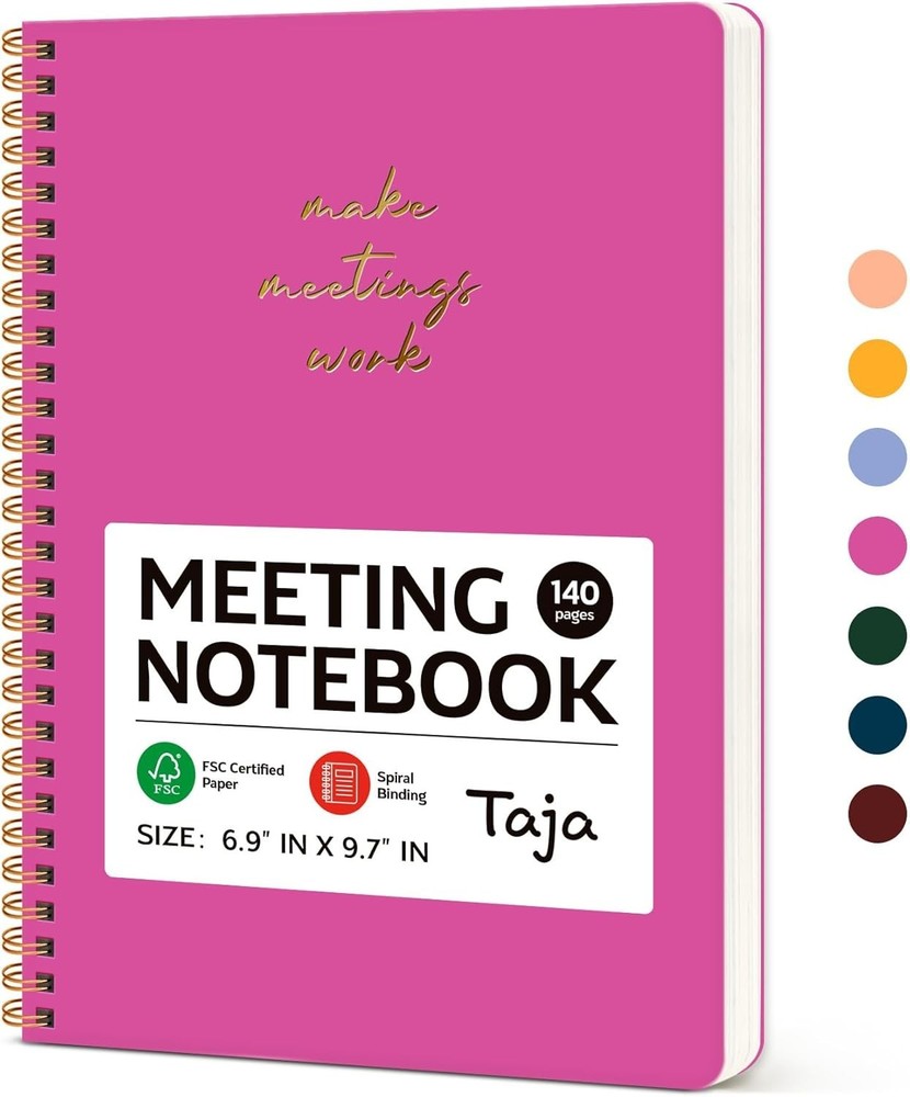 Meeting Notebook for Work Organization - Work notebook with action items, Mee...