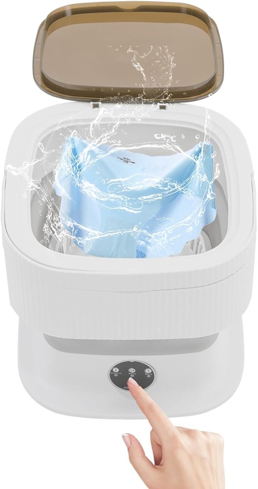 Portable Washing Machine, Foldable 10L Large Capacity Washer with 3 Modes Deep C