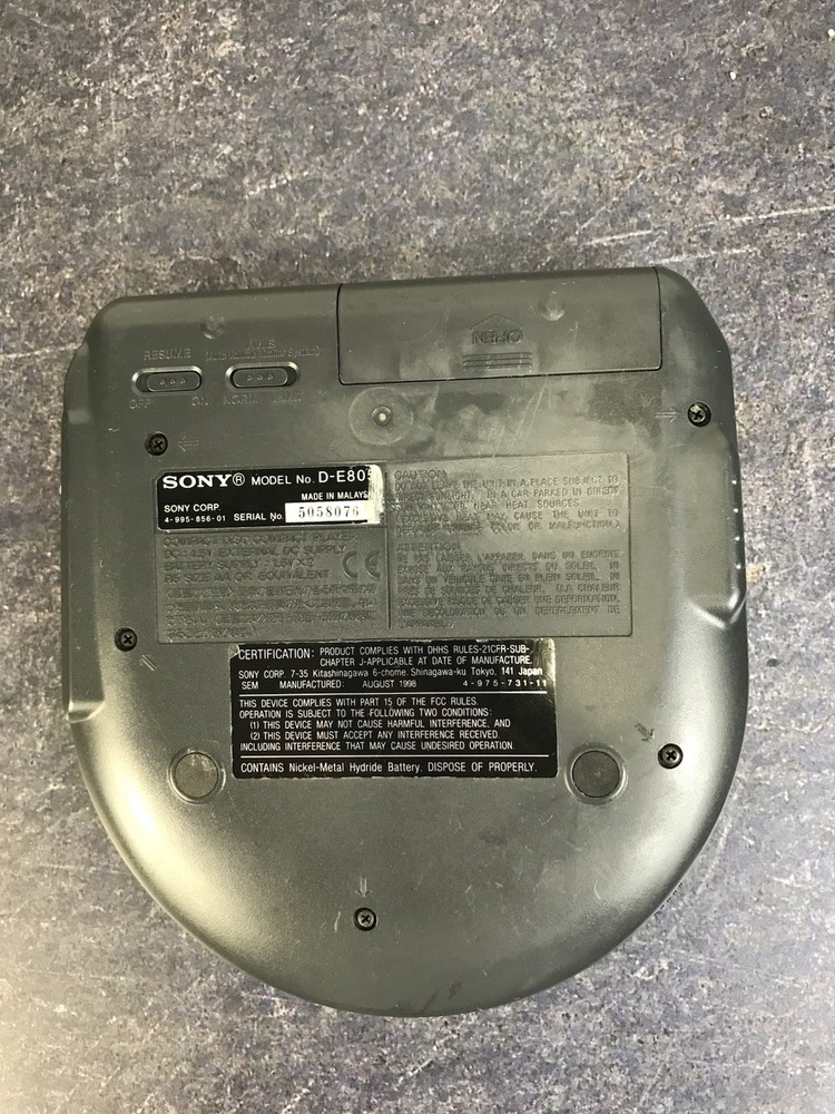 Sony CD Discman ESP2 D-E805 DAC Portable CD Player