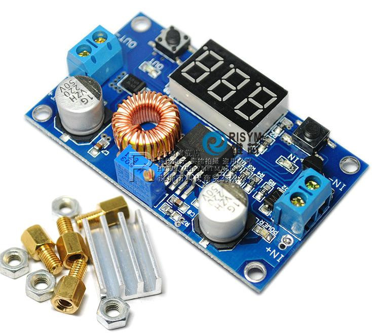 5A Adjustable Power DC-DC Step-down Charge Module LED Driver With Voltmeter