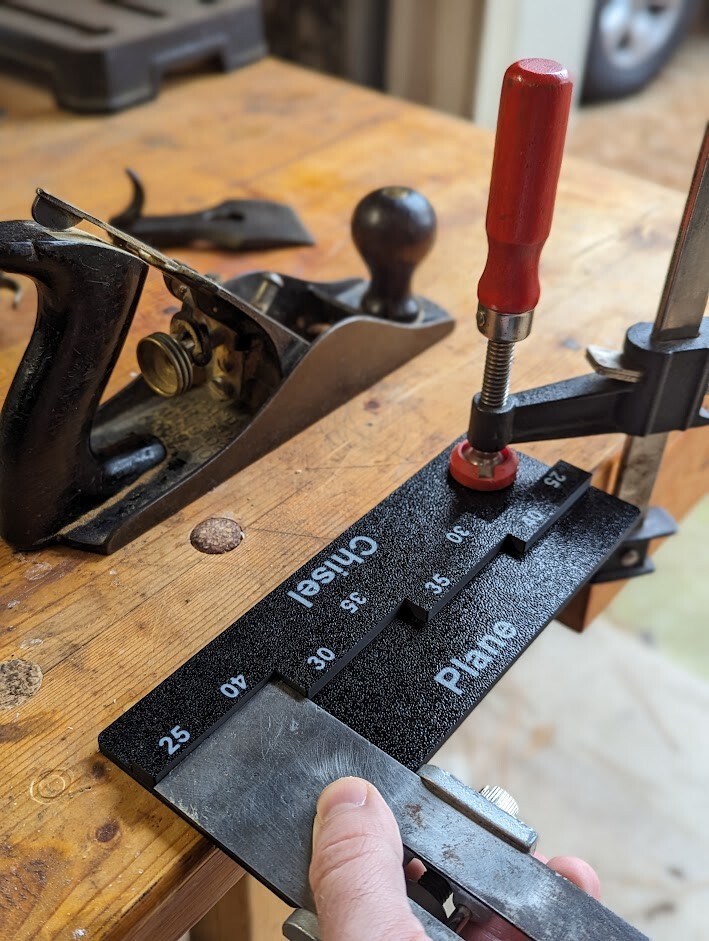Plane & Chisel Sharpening Guide Jig (for common "Eclipse Style" Honing Guide)