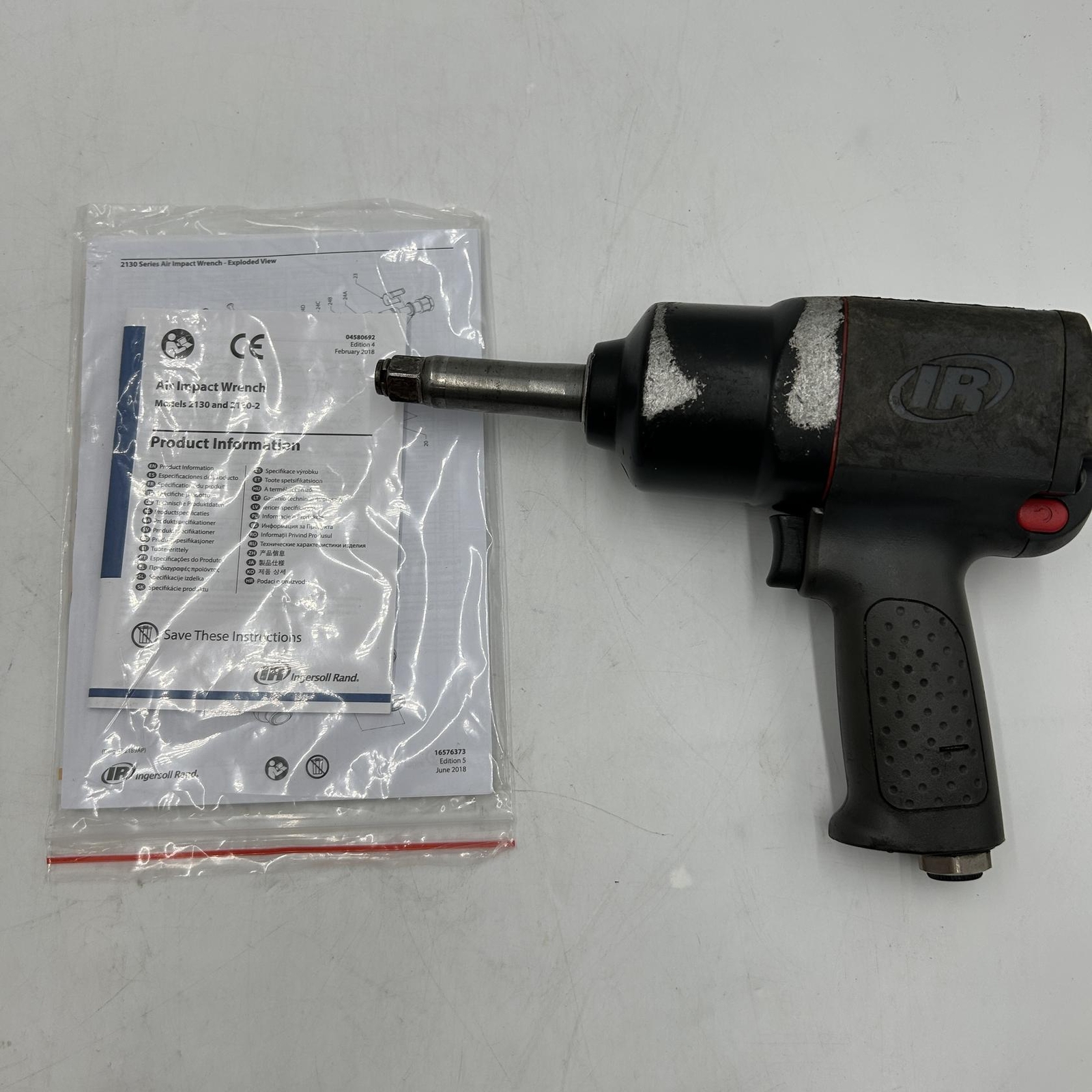 Ingersoll Rand 2130-2 1/2" Air Impact Wrench with 2" Extended Anvil, (Black)