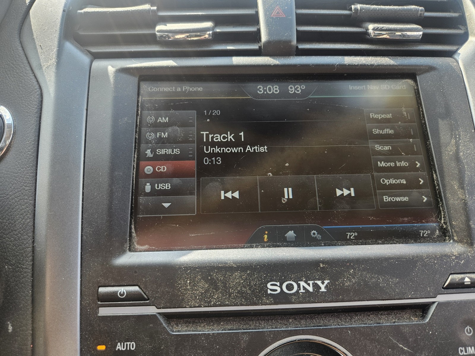 2013-2016 Ford Fusion 8" driver display touchscreen OEM# DS7T18B955FB