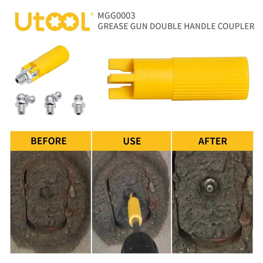 UTOOL Grease Gun Accessory Kit | 1PC Double Handle Coupler 1PC_Coupler_2H