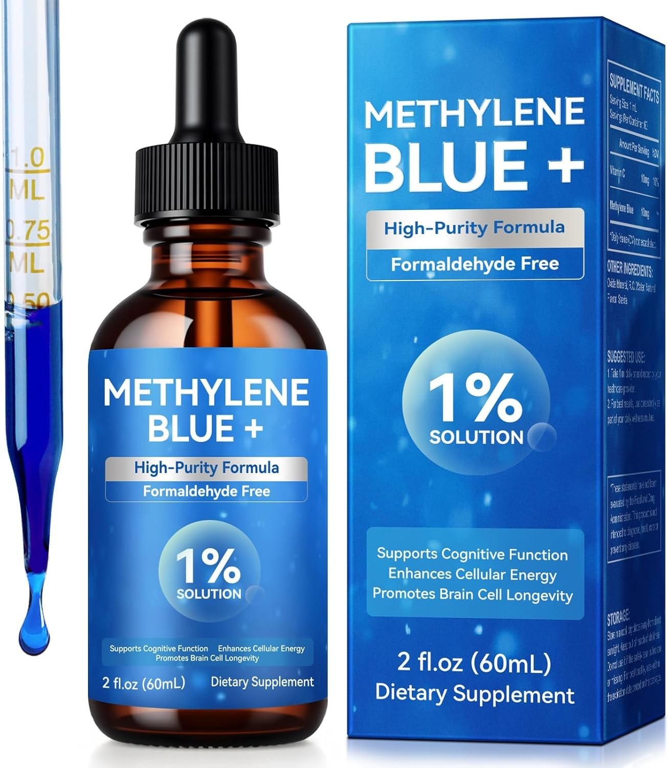 Methylane Blue 1% 60mL USP Pharmaceutical Grade 99.99% - Ultra Pure Made in USA