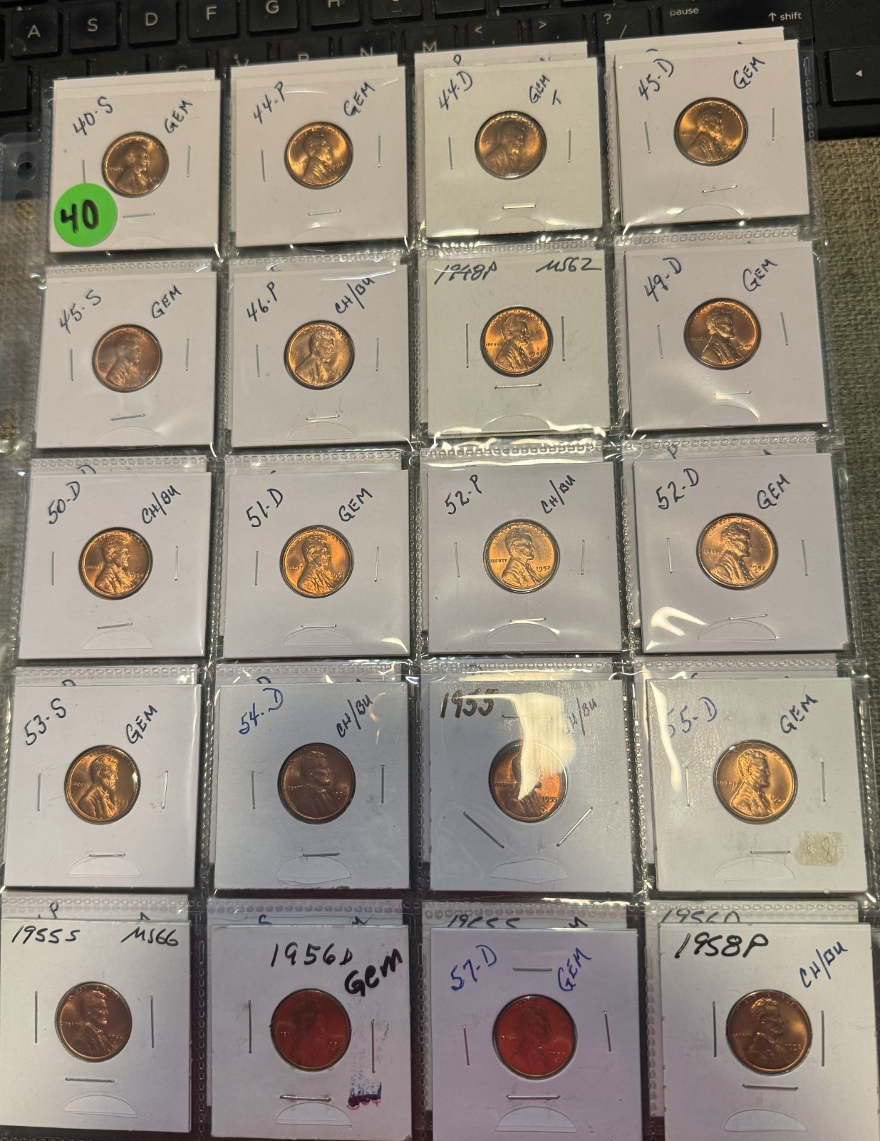 20 Lincoln Wheat Cents * Choice to Gem * Estate Purchase * Top Notch #40