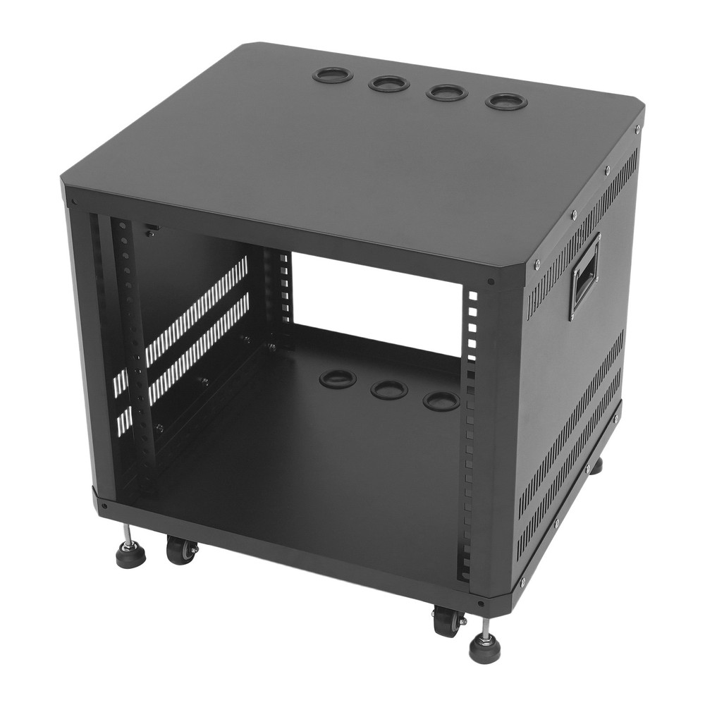 9U Audio Rack Stand Studio Rack Server Rack Audio Holder With Wheels ﻿Rectangle