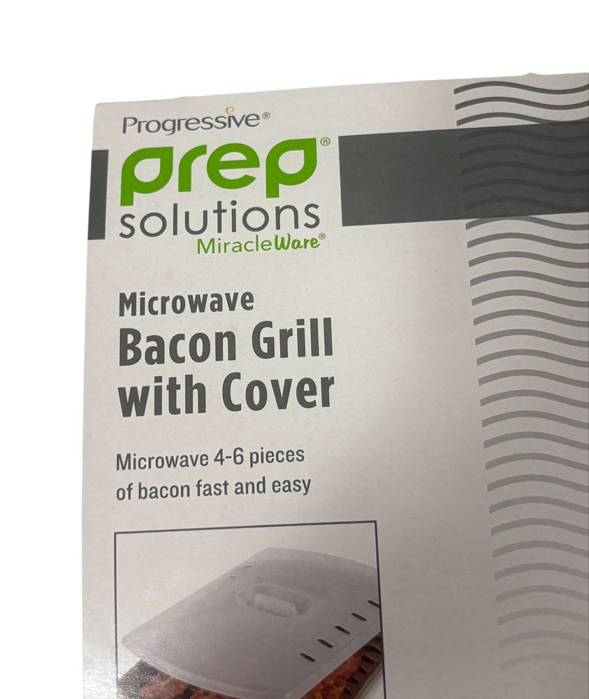 Progressive MiracleWare Microwave Bacon Grill W/Cover Gray Plastic