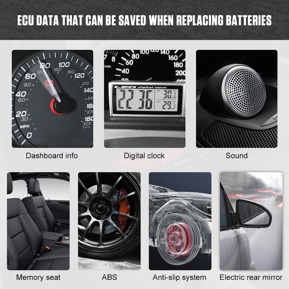 Car Memory Data Saver OBD Emergency Power Supply Battery Replacement Cable Tool