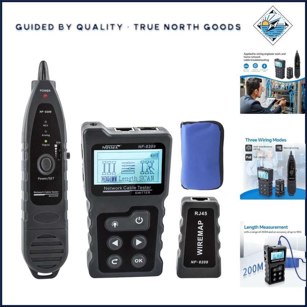 Multi-Cable Tester for Ethernet with Length Measurement and Continuity