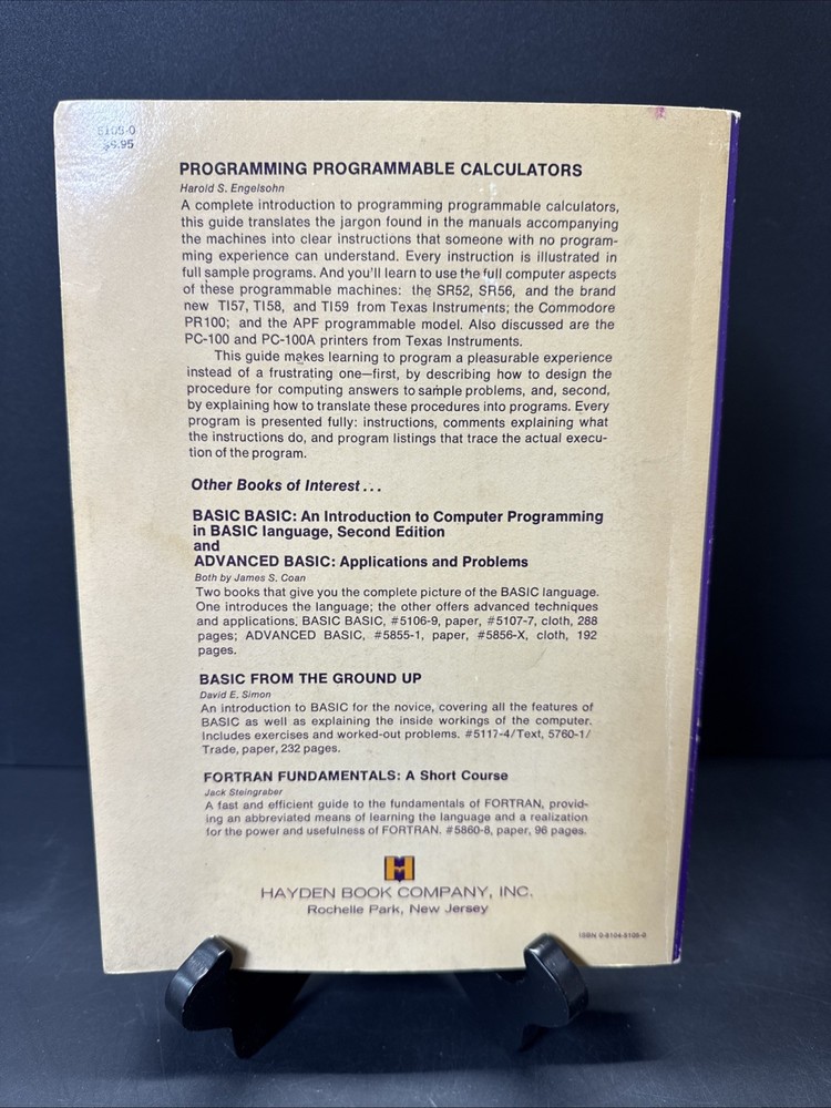 1978 Programming Programmable Calculators TI-59 TI-57 SR-56 SR-52 PC-100C Cradle
