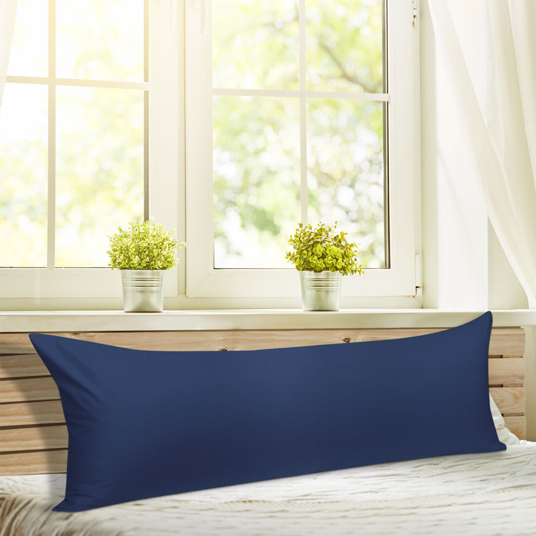 Set of 2 Zippered Pillow Cases Pillowcase Cover Egyptian Cotton Body Pillow case