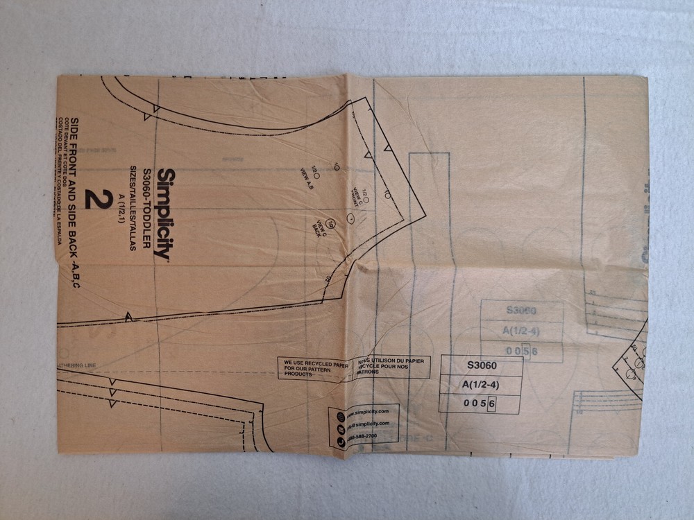 Simplicity Pattern - Toddlers' Costumes; 4 Styles (1/2-4) #R12200 - Uncut