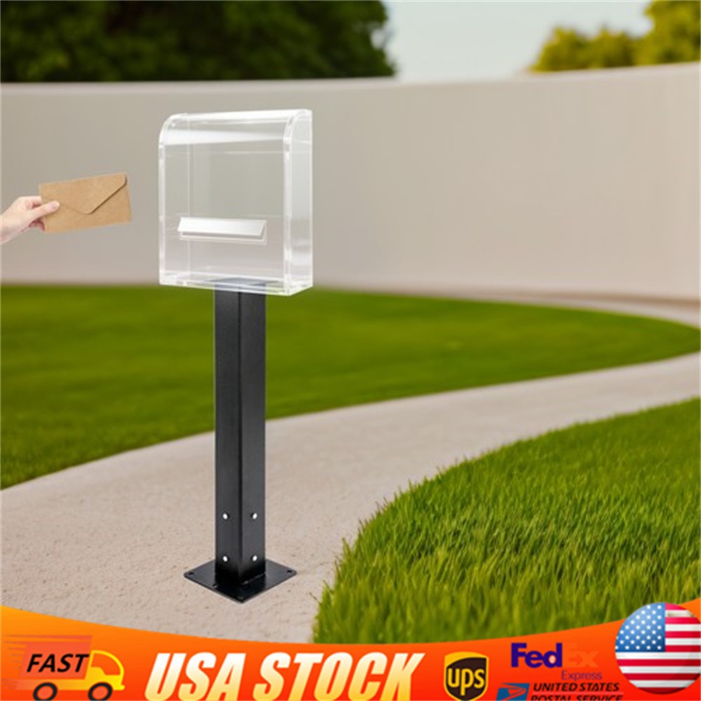 Mailbox Post w/ Base Carbon Steel Mailbox Mounting Post Mailbox Post for Outside