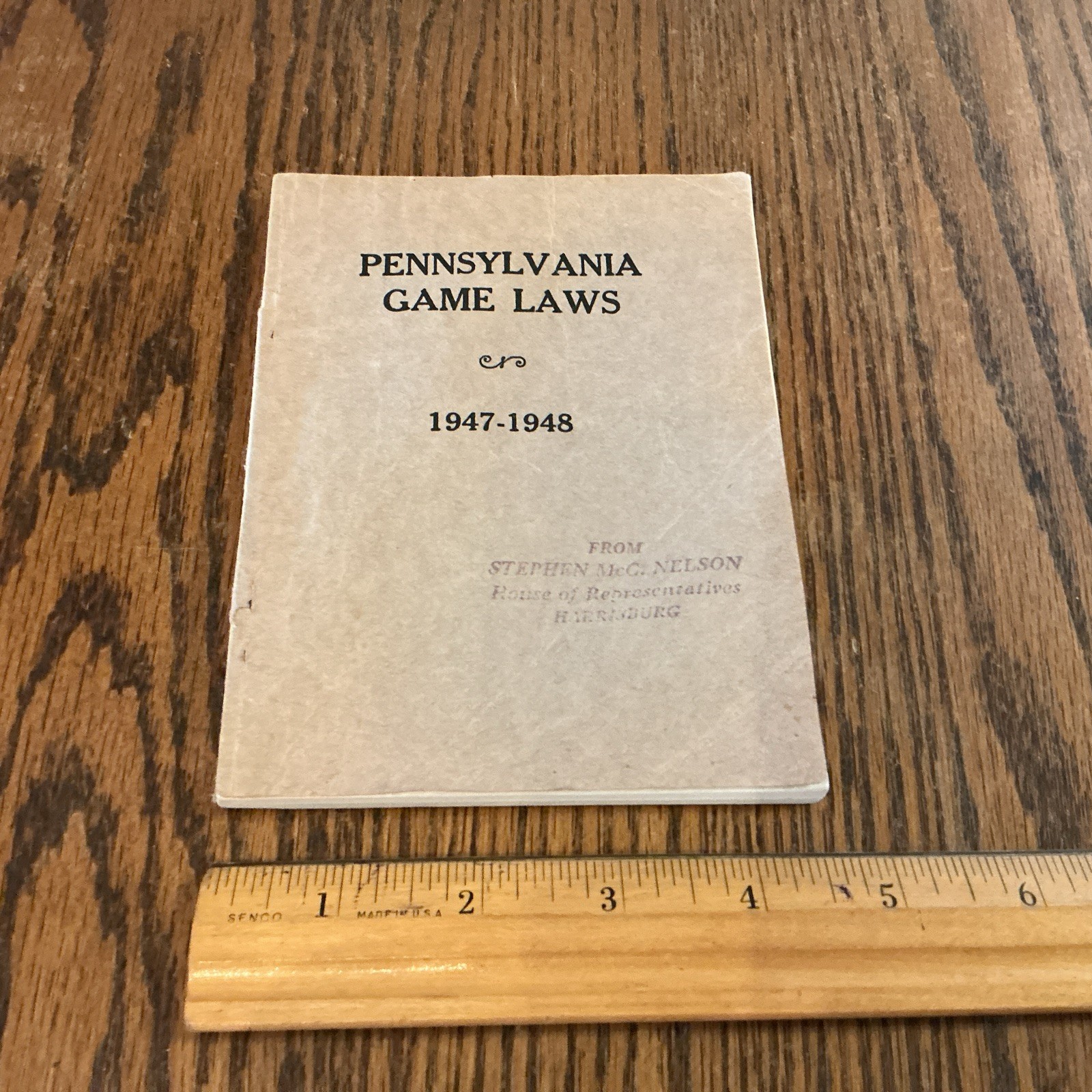 Vintage 1947-48 Pennsylvania Game Laws,used condition
