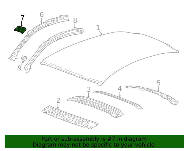 Genuine GM Driver Side Roof Front Header Panel Extension 23205371