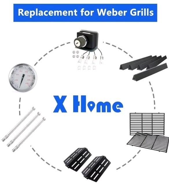 X Home 17.5" Heavier Flavorizer Bars Replacement with Front-Mounted Control, for