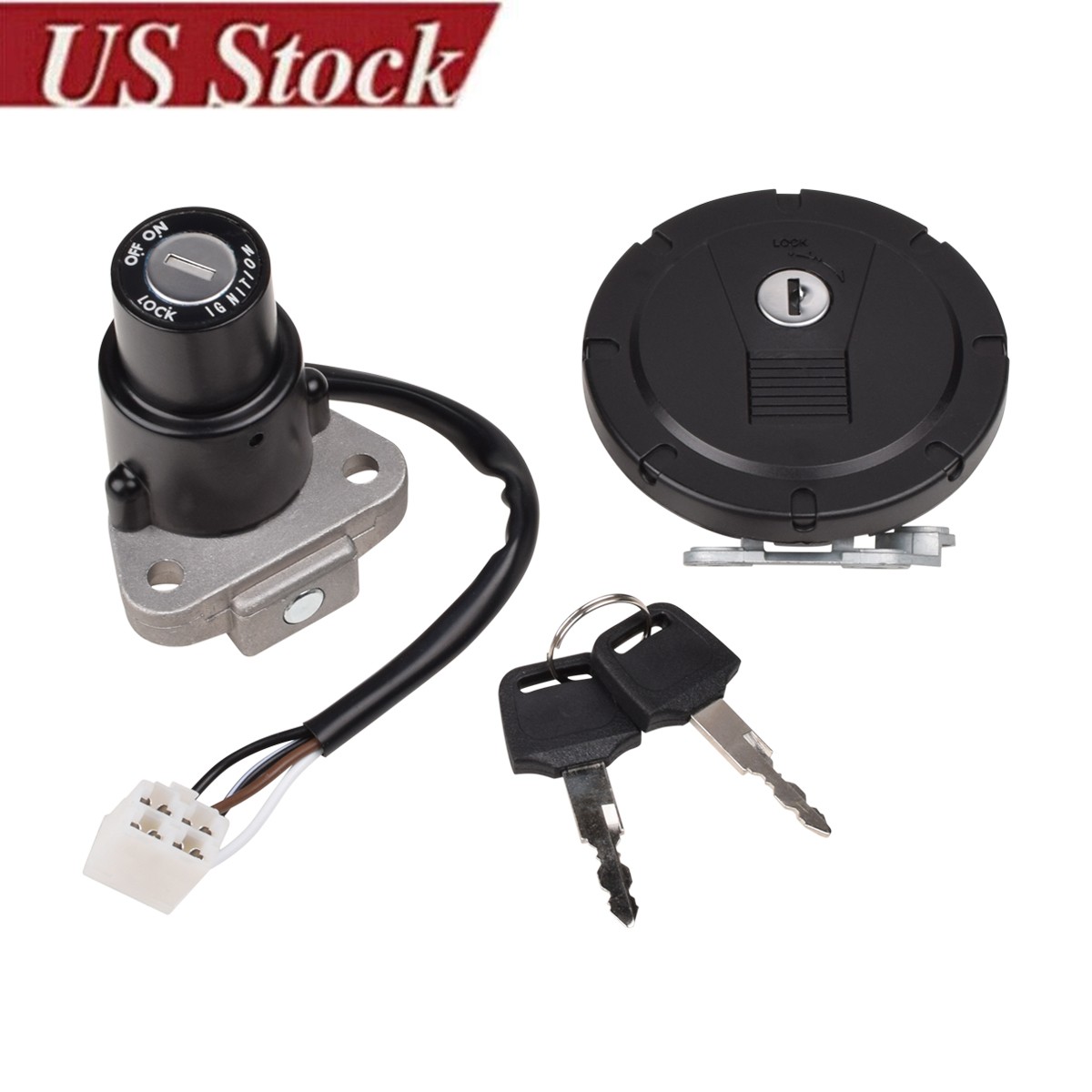 Fit for Kawasaki KLR650 2008-2018 Ignition Switch Fuel Gas Cap Lock Key 4-Wires