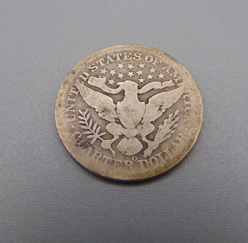 1896 USA O BARBER QUARTER DOLLAR
