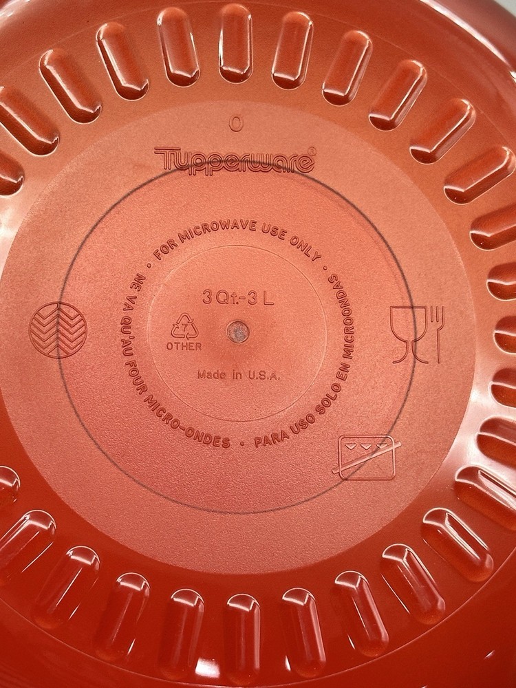 Tupperware Microwave Stack Cooker Steamer Transparent Cranberry Red 5 Piece Set