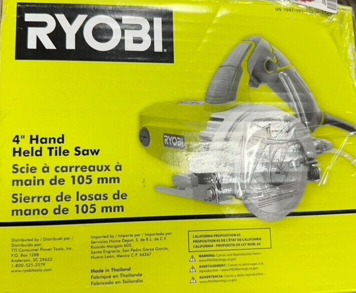 (NEW) RYOBI "4" HAND HELD TILE SAW.