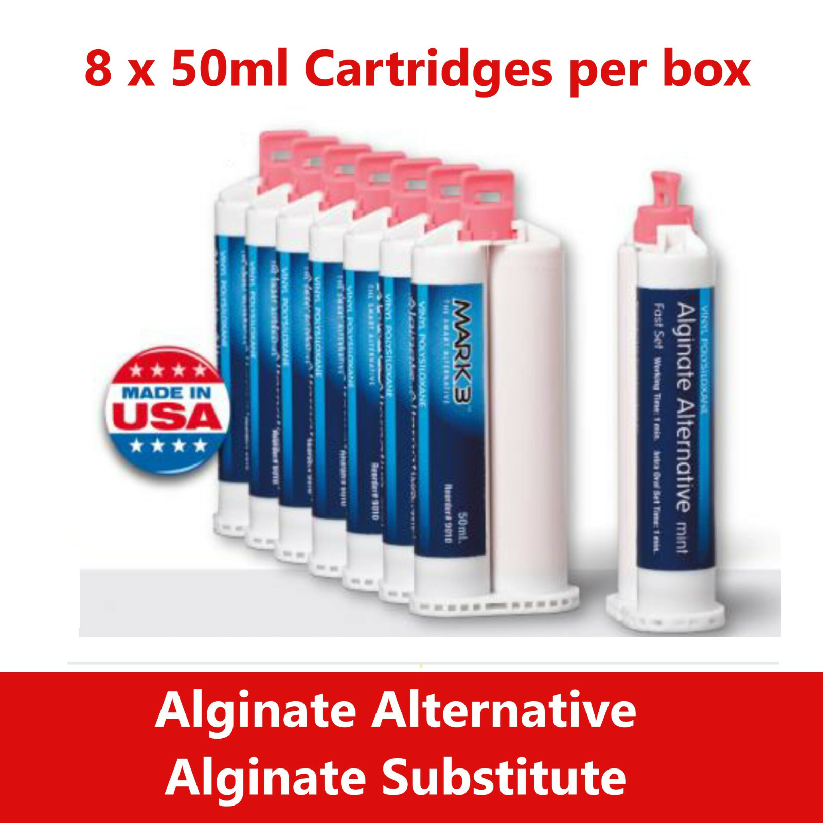 Dental Alginot Mark3 Alginate Substitute Alternative 4 or 8 x 50mL, Fast Set
