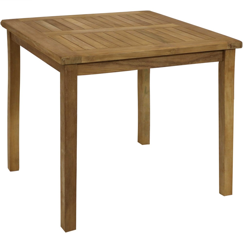 31.5 in Solid Teak Square Patio Dining Table by Sunnydaze