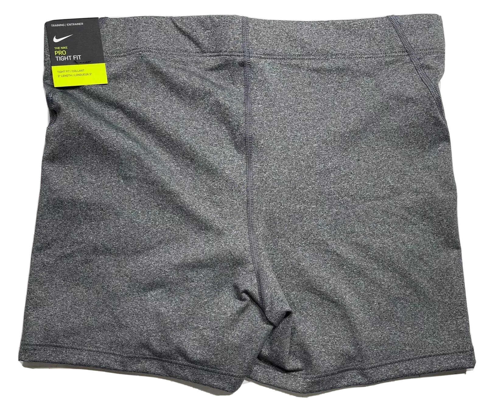 Nike Pro Women 3" Tight Fit Compression Shorts Heather Gray AT4555 071 Sz LARGE