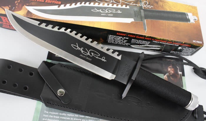15'' New Rambo 2 Hand signed version Camping Tool Hunting Tools VTH32B