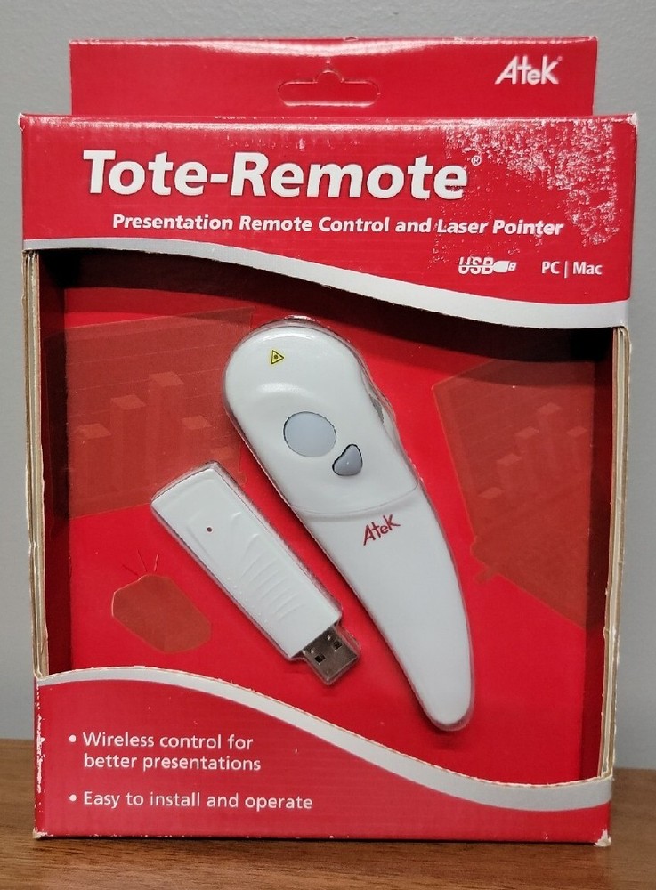 Atek RM100 Tote-Remote Control & Laser Pointer New in Box Sealed Old Stock