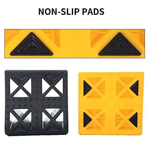 Homeon RV Leveling Blocks Ramp Design 9 Pack Interlocking Leveling Yellow+Black