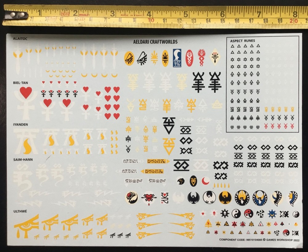 Aeldari Craftworlds Large Transfer Sheet
