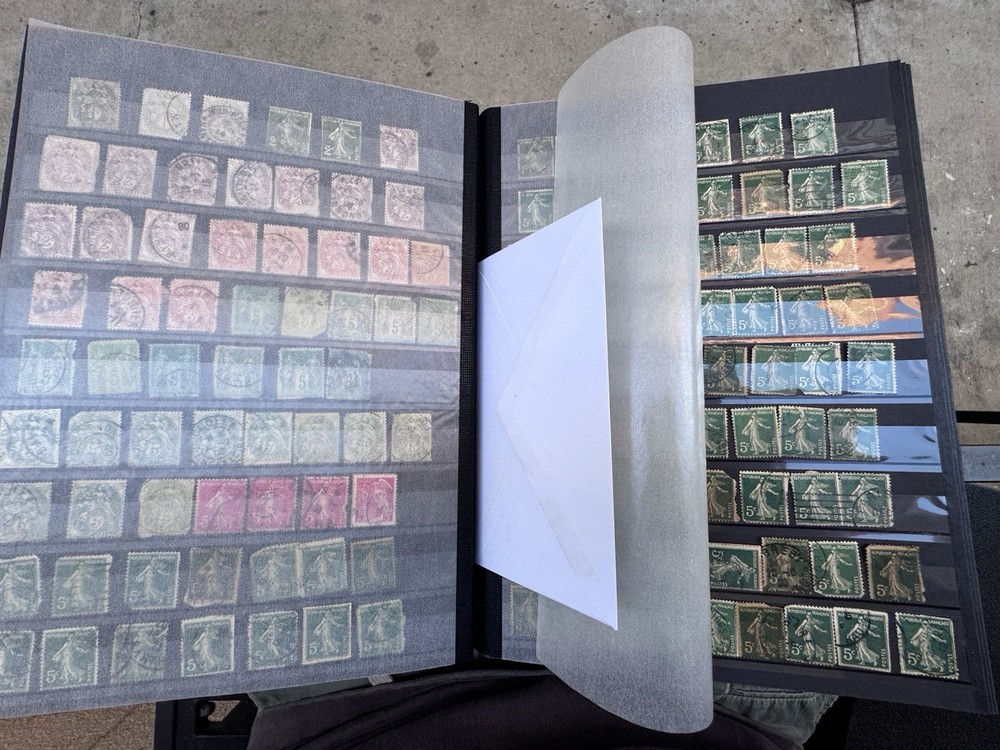 32 Page Great Condition Stockbook Glassine Interleaf Chock Full Of Stamps