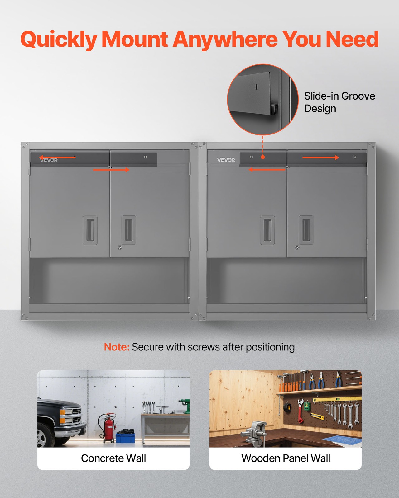 VEVOR Metal Wall Cabinet 30 inch Garage Wall Cabinet with Adjustable Shelf