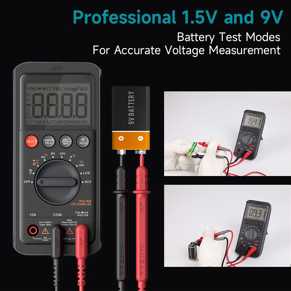 Digital Multimeter Tester with DC/AC Voltmeter; Measures Voltage 6000 Counts