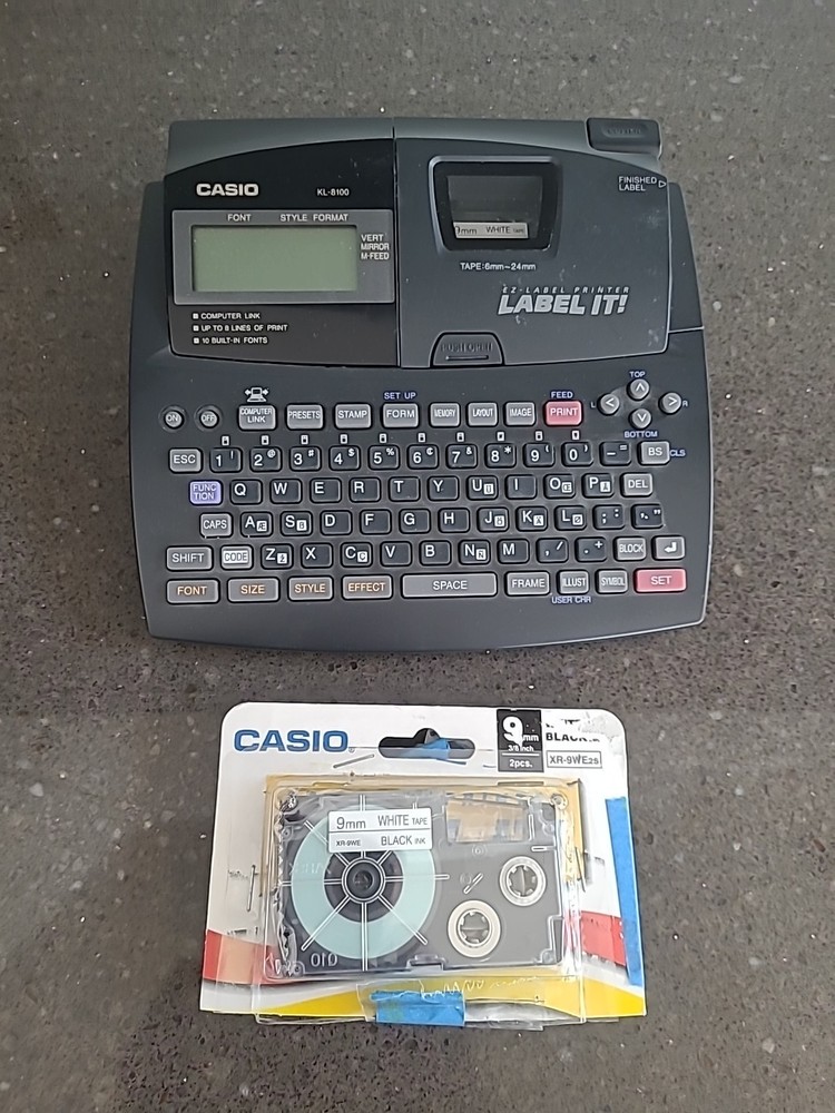 Casio Label Printer KL-8100 - Printer & Ribbon Only (NO POWER CORD) Working