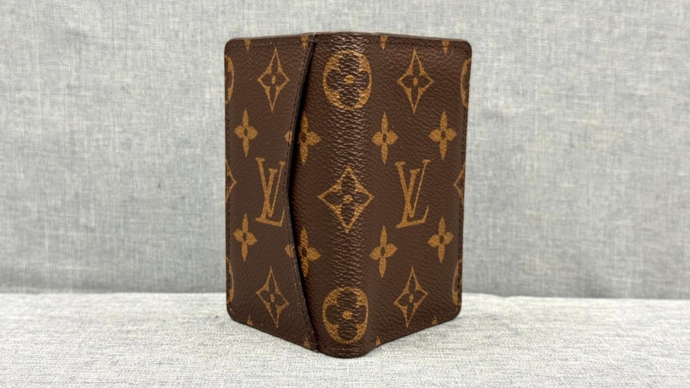 LV Louis Vuitton Pocket Organizer Monogram Eclipse Brown