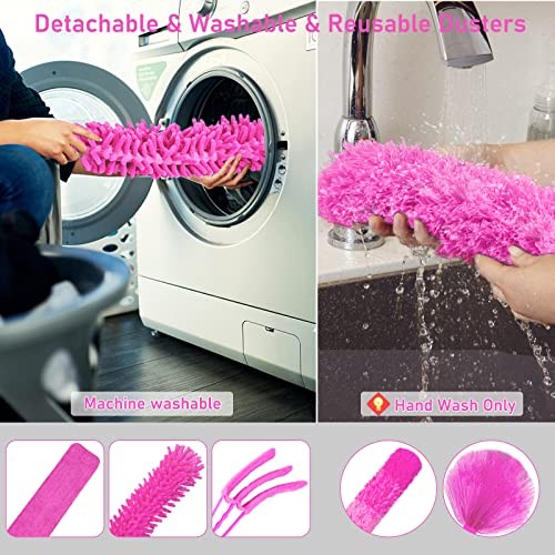 Microfiber Dusters for Cleaning,14PCS Feather Dusters with Extension
