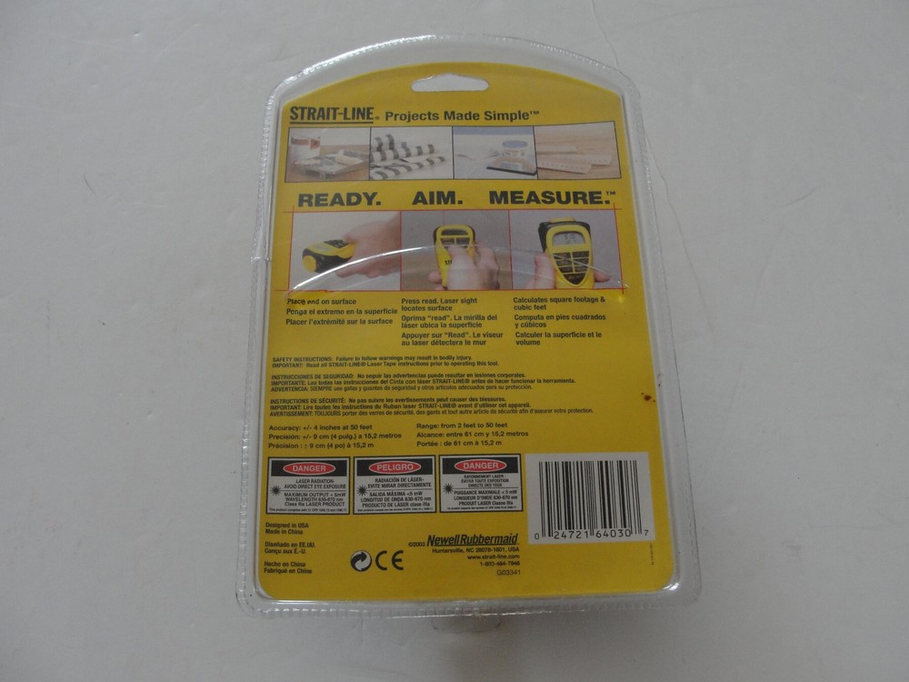 Strait-Line Laser Tap Ruler Measuring Device **NEW**