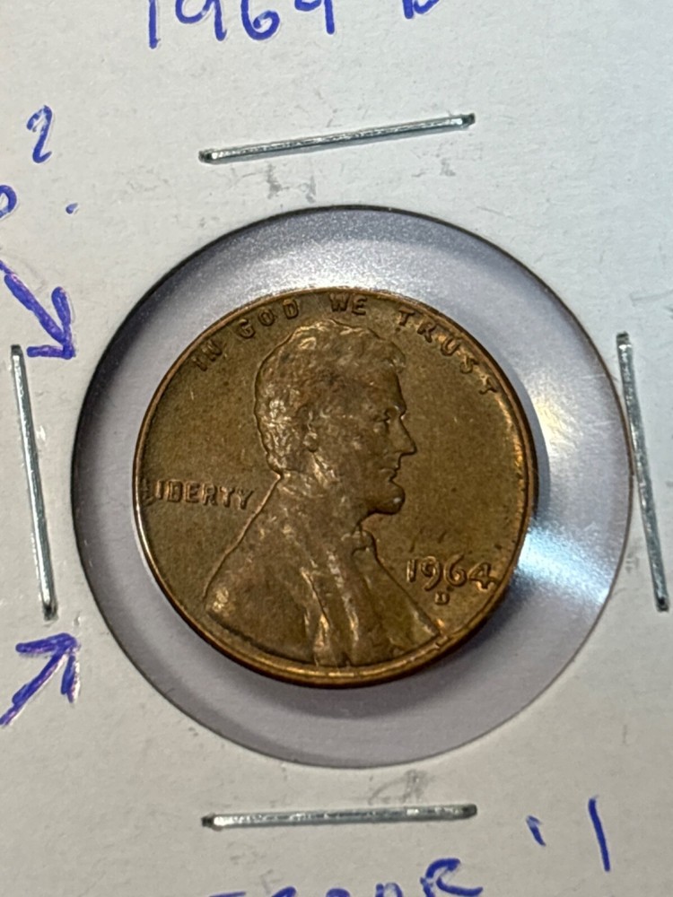 1964 D Lincoln Cent Lamination Die Cud by “L” (BROKEN L ERROR)