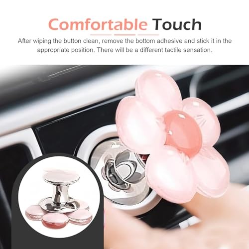 Push to Start Button Cover, Resin Flower Push Start Button Pink #Single-pack