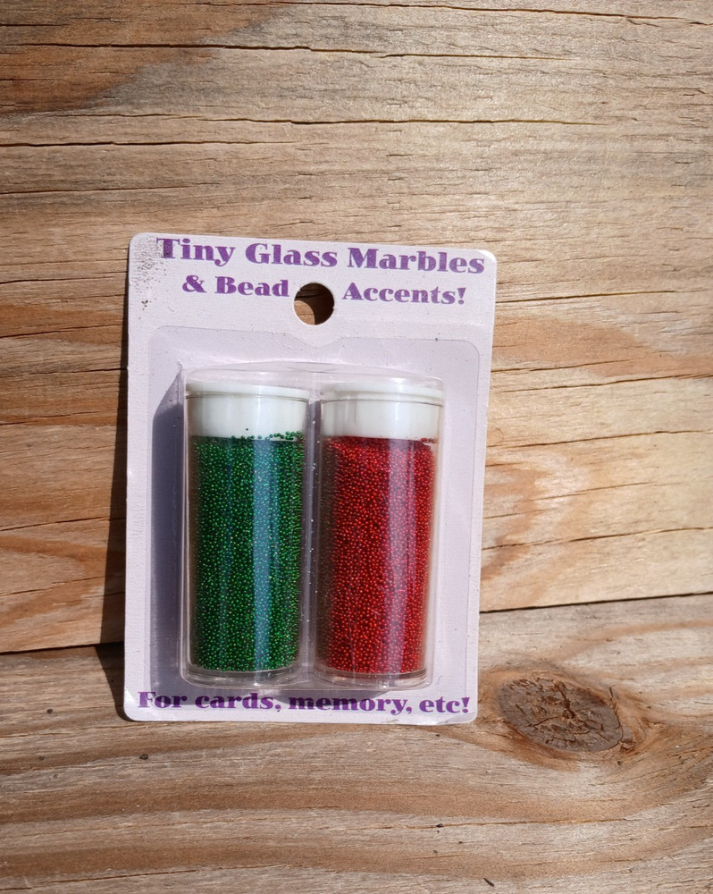 Tiny Glass Marbles Red Green