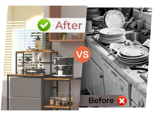 Fridge and Microwave Storage Shelves Save Space Suitable for Dorm Kitchen