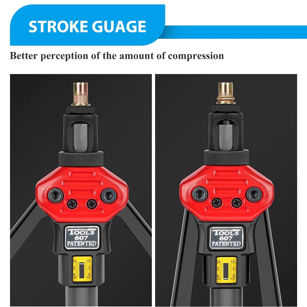 16" Rivet Nut Tool Kit w/ 11PC Metric & SAE Mandrels Thread Setting Tool Setter