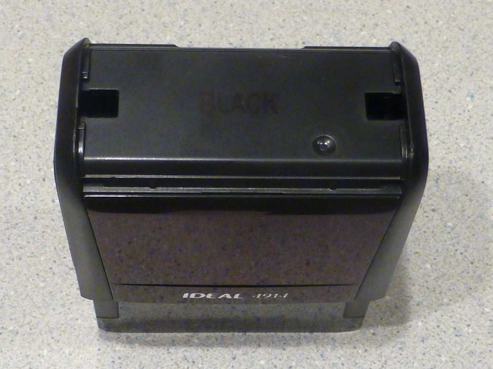 Ideal 4914 Black Ink BLANK Self Inking Stamper REFILL **No plastic guard**