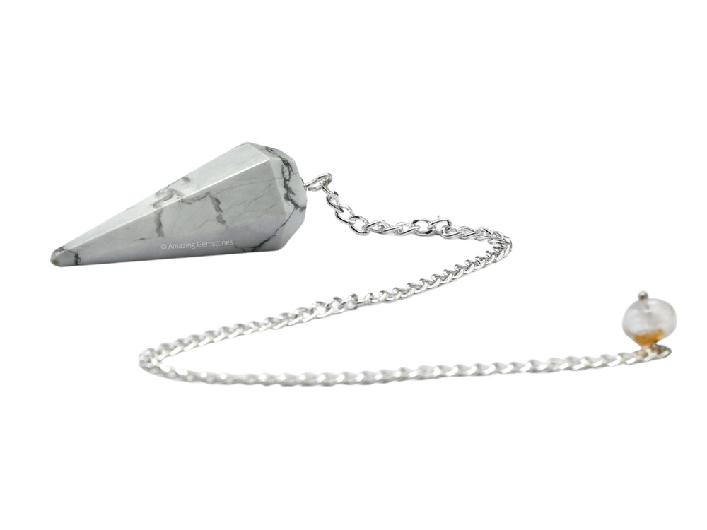 Howlite Dowsing Crystal Pendulum