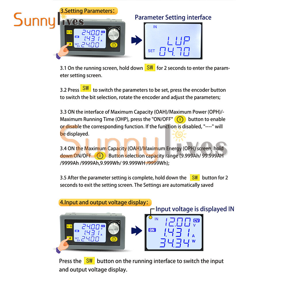 DC Adjustable Step Up Down Buck Boost Power Supply Voltage Regulator Module