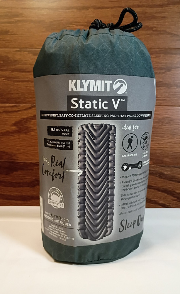 Klymit Static V  Inflatable Sleeping Pad Gray  NEW