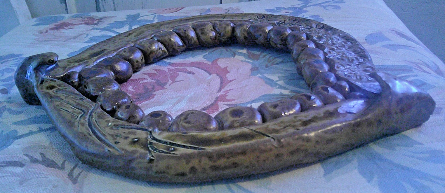 John Glick Plum Tree Pottery Mid Century Modern Hanging Wall Mirror